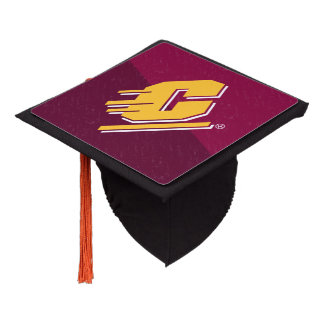 Central Michigan Color Block Distressed Graduation Cap Topper
