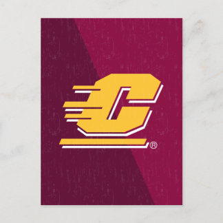 Central Michigan Color Block Distressed Invitation Postcard