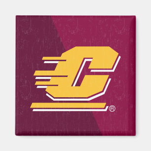 Central Michigan Color Block Distressed Magnet