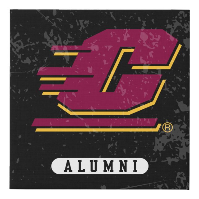 Central Michigan Distressed Faux Canvas Print (Front)