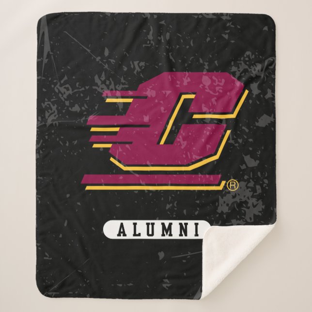 Central Michigan Distressed Sherpa Blanket (Front)