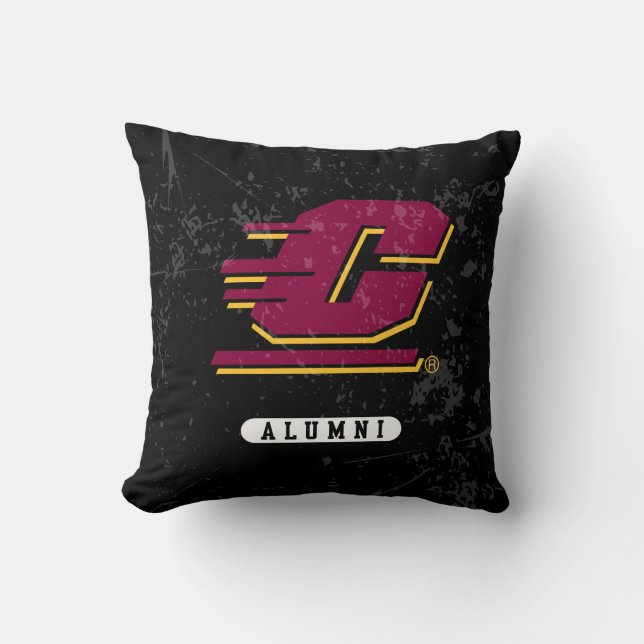 Central Michigan Distressed Throw Pillow (Front)