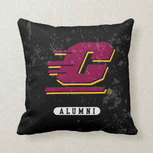 Central Michigan Distressed Throw Pillow