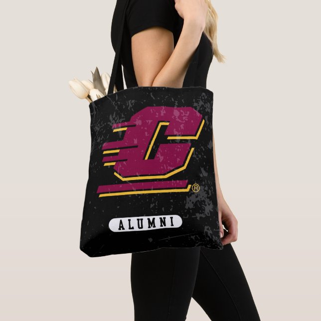 Central Michigan Distressed Tote Bag (Close Up)