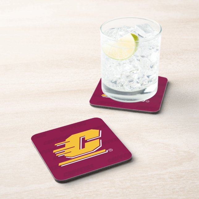 Central Michigan Logo Watermark Beverage Coaster (Right Side)