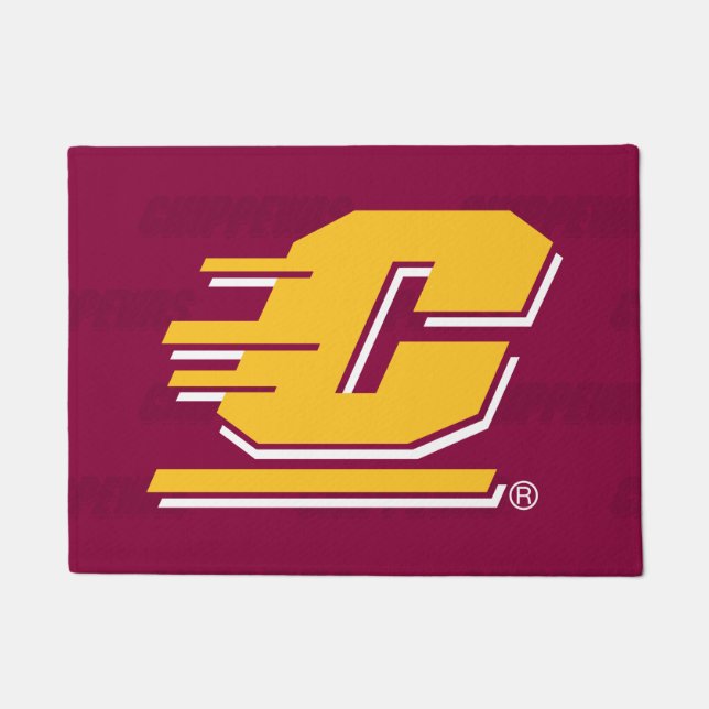 Central Michigan Logo Watermark Doormat (Front)