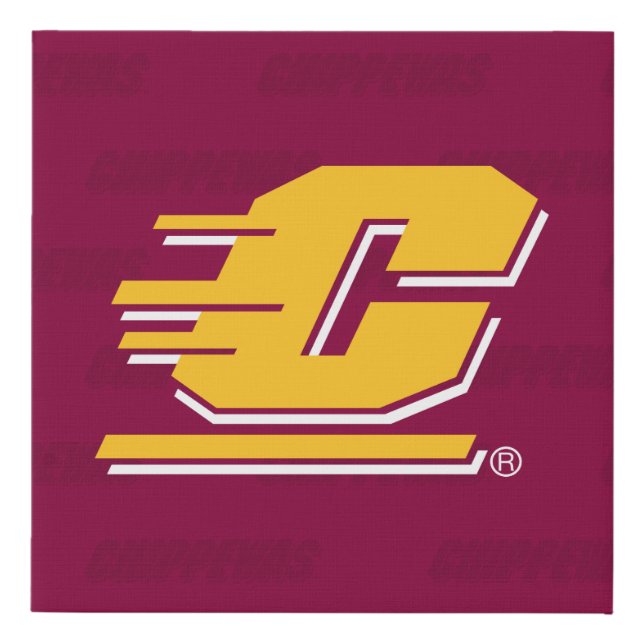 Central Michigan Logo Watermark Faux Canvas Print (Front)