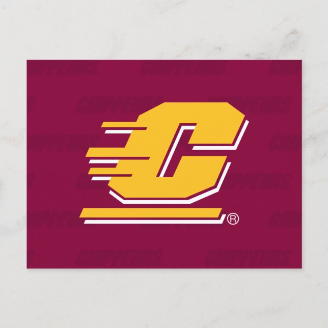 Central Michigan Logo Watermark Invitation Postcard (Front)