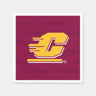Central Michigan Logo Watermark Napkins