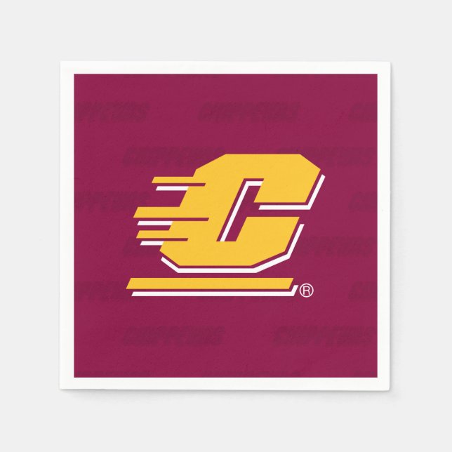 Central Michigan Logo Watermark Napkins (Front)