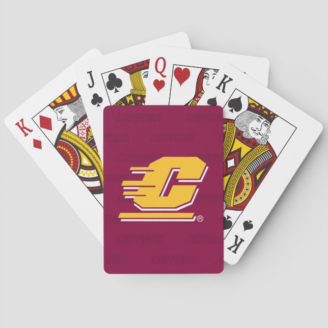 Central Michigan Logo Watermark Poker Cards (Back)