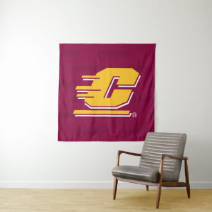 Central Michigan Logo Watermark Tapestry