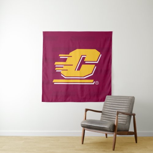 Central Michigan Logo Watermark Tapestry