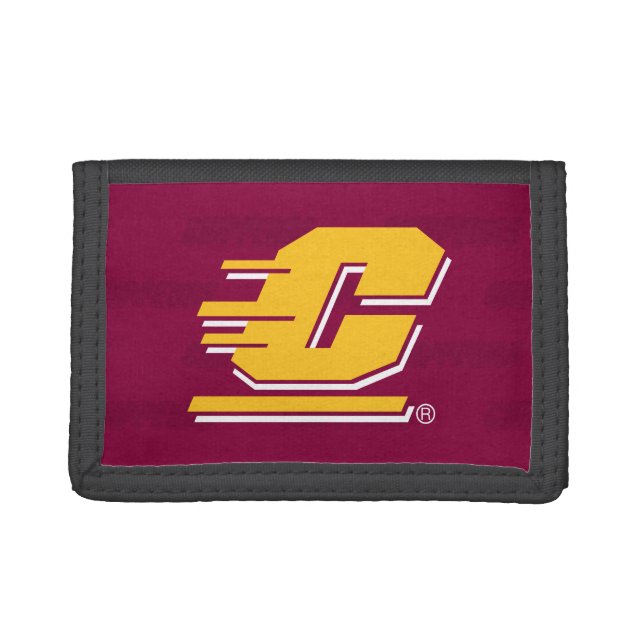 Central Michigan Logo Watermark Trifold Wallet (Front)