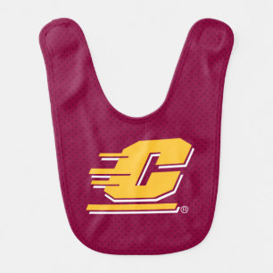 Central Michigan Polka Dot Pattern Baby Bib
