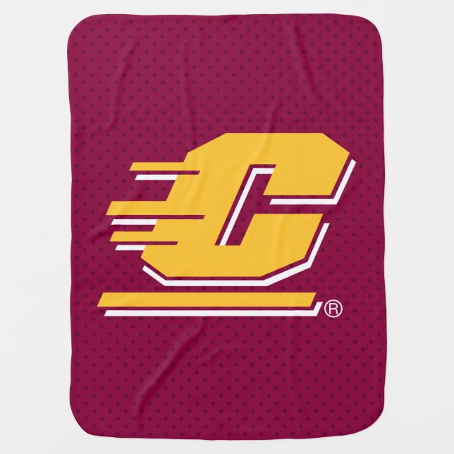 Central Michigan Polka Dot Pattern Baby Blanket (Front)