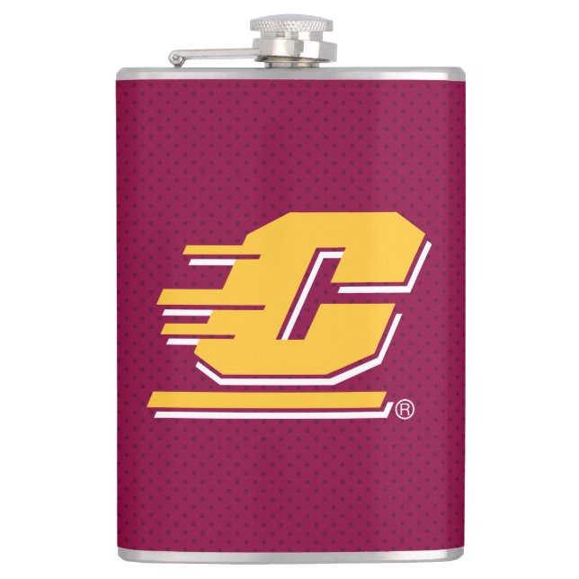 Central Michigan Polka Dot Pattern Flask (Front)