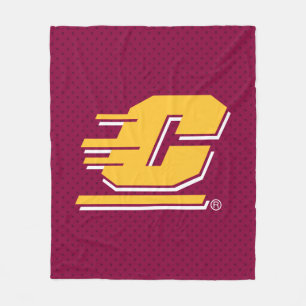 Central Michigan Polka Dot Pattern Fleece Blanket