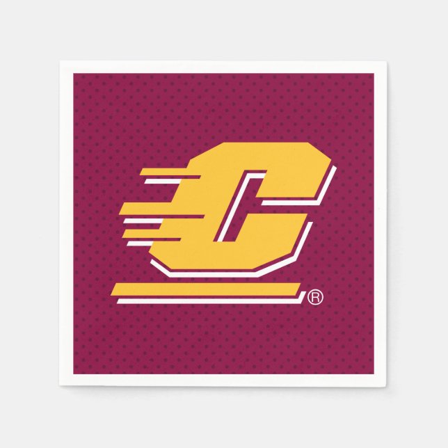 Central Michigan Polka Dot Pattern Napkins (Front)