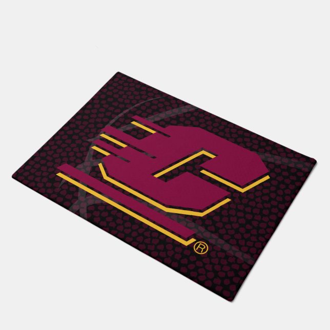 Central Michigan State Basketball Doormat (Angled)