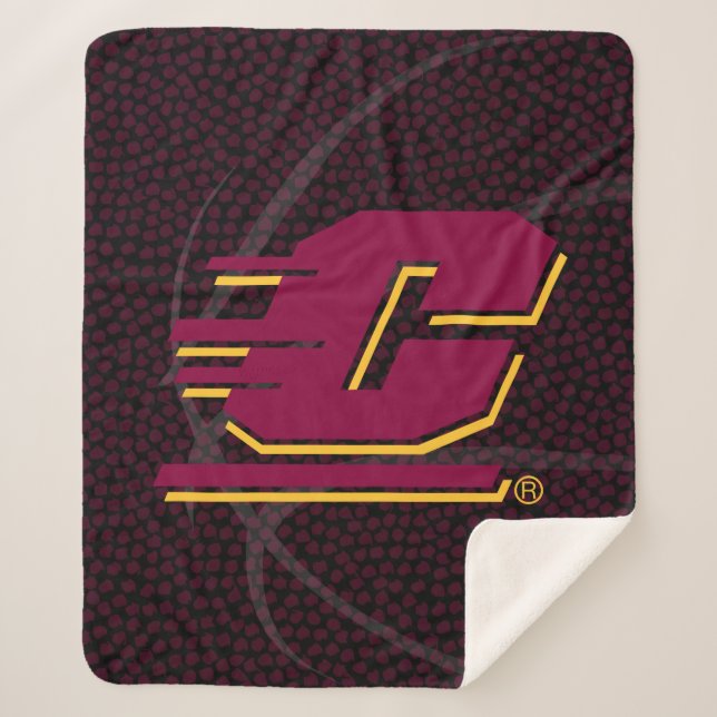 Central Michigan State Basketball Sherpa Blanket (Front)