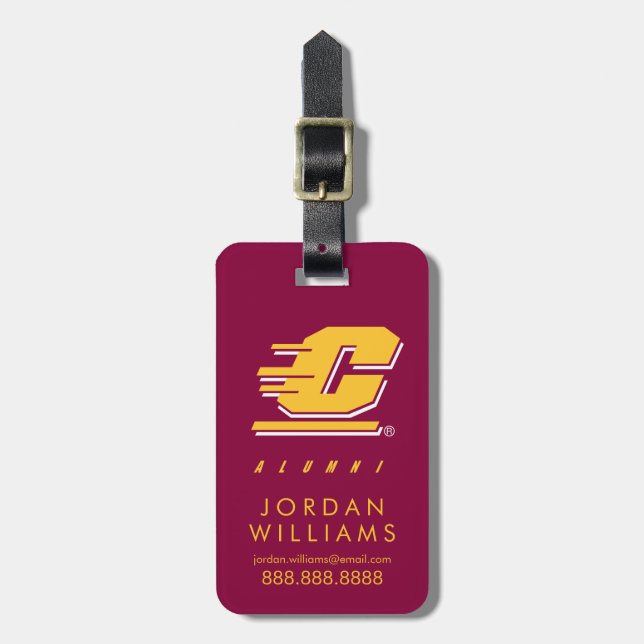 Central Michigan University Alumni Luggage Tag (Front Vertical)