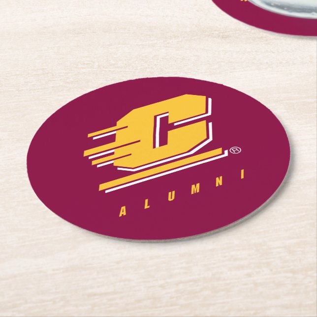 Central Michigan University Alumni Round Paper Coaster (Angled)