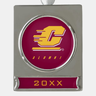 Central Michigan University Alumni Silver Plated Banner Ornament