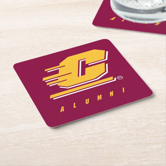 Central Michigan University Alumni Square Paper Coaster (Angled)
