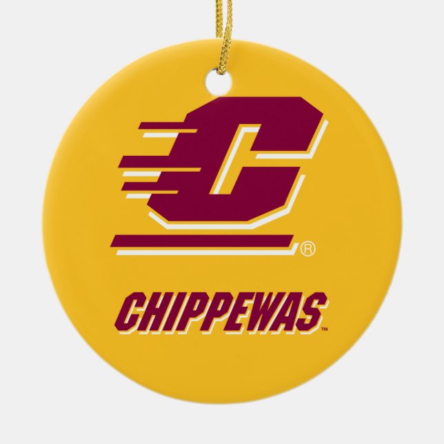 Central Michigan University Chippewas Ceramic Ornament (Front)