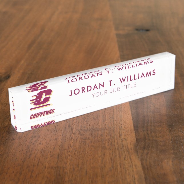 Central Michigan University Chippewas Desk Name Plate (Side)