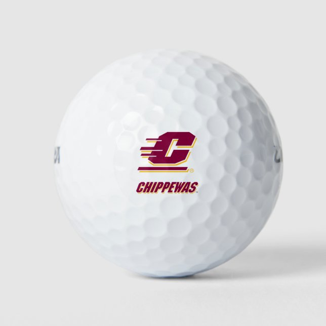Central Michigan University Chippewas Golf Balls (Front)