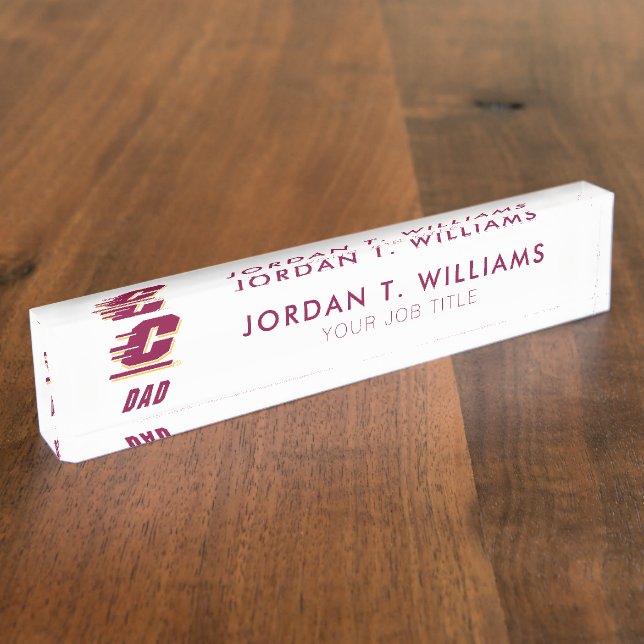 Central Michigan University Dad Desk Name Plate (Side)
