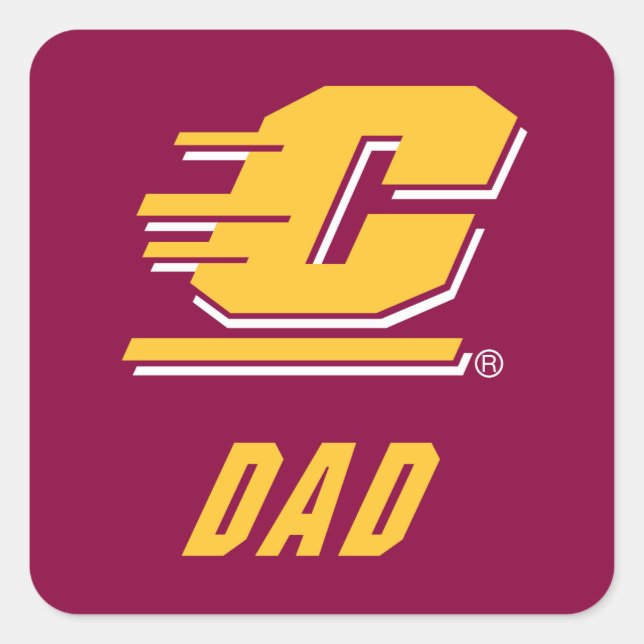 Central Michigan University Dad Square Sticker (Front)