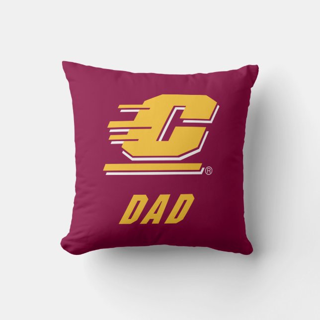 Central Michigan University Dad Throw Pillow (Front)