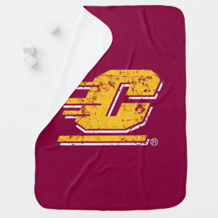 Central Michigan University Distressed Baby Blanket