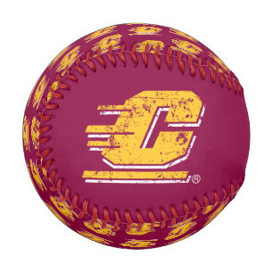 Central Michigan University Distressed Baseball