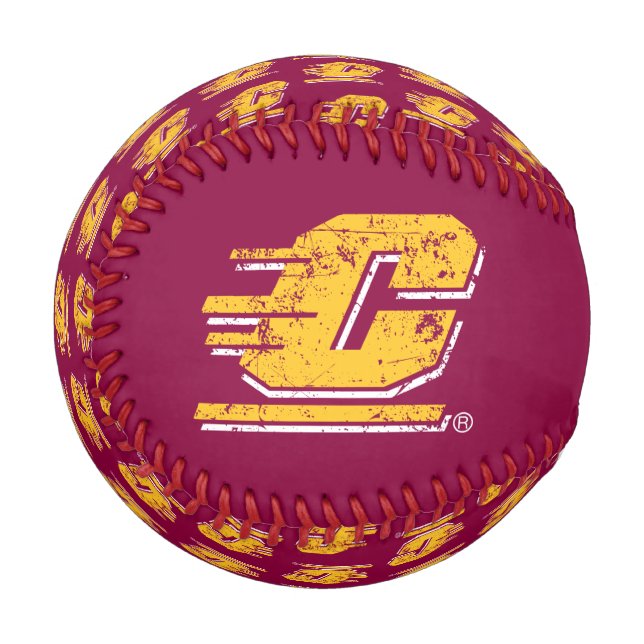Central Michigan University Distressed Baseball (Front Left)