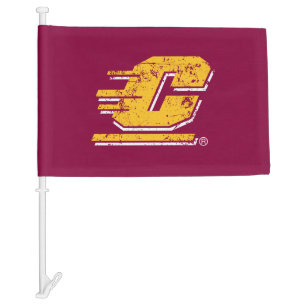 Central Michigan University Distressed Car Flag