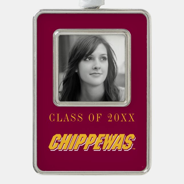 Central Michigan University distressed Christmas Ornament (Front)