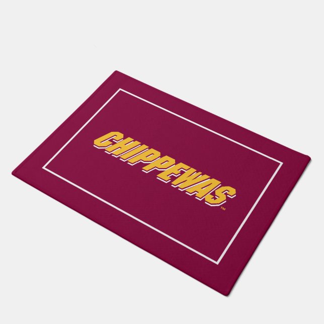 Central Michigan University distressed Doormat (Angled)