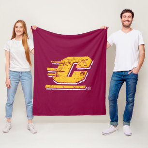 Central Michigan University Distressed Fleece Blanket