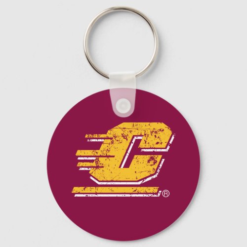 Central Michigan University Distressed Keychain