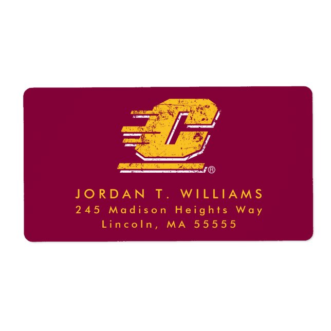 Central Michigan University Distressed Label (Front)