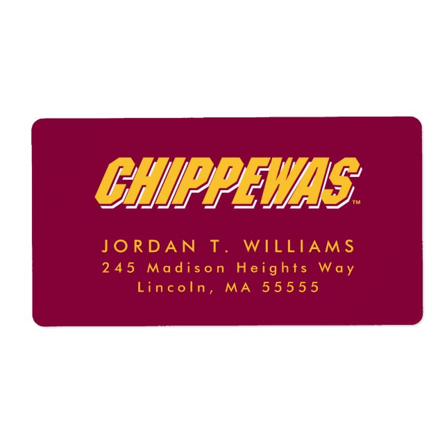 Central Michigan University distressed Label (Front)