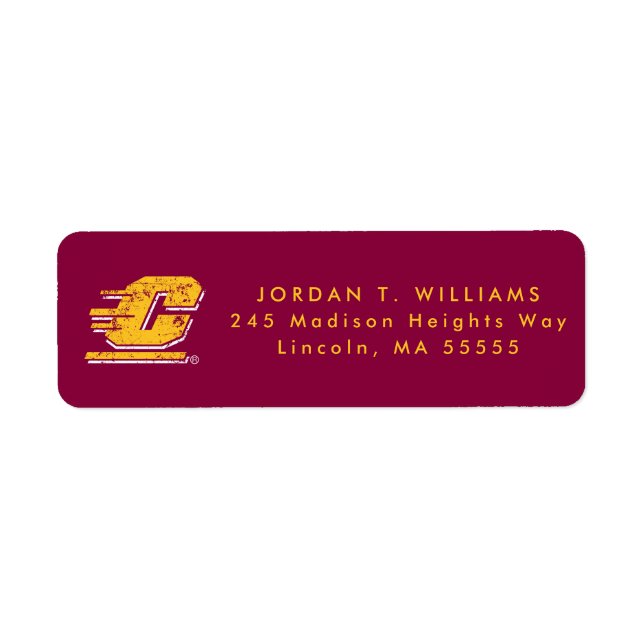 Central Michigan University Distressed Label (Front)