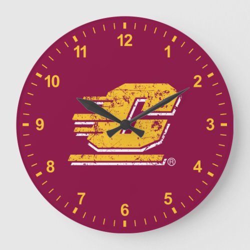 Central Michigan University Distressed Large Clock