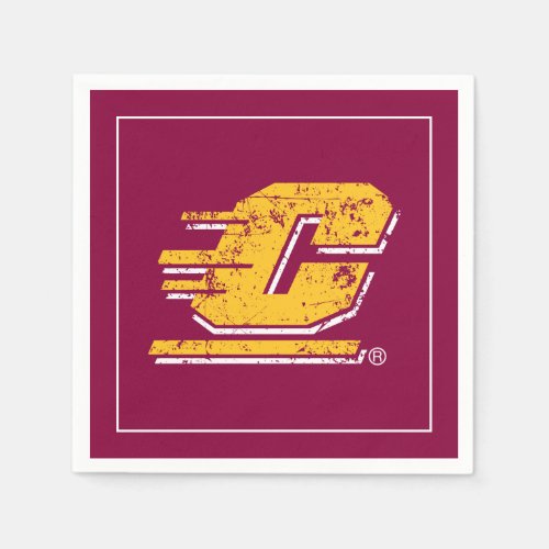 Central Michigan University Distressed Napkins