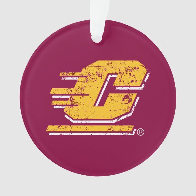 Central Michigan University Distressed Ornament (Front)