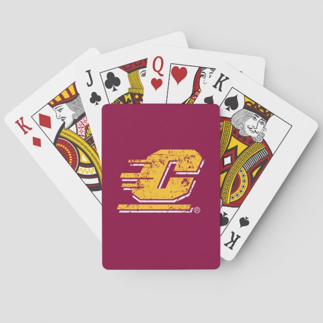 Central Michigan University Distressed Poker Cards (Back)